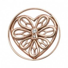 El Amor Peaceful Heart 33mm Rose Gold Plated Coin